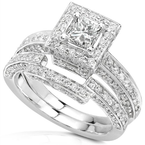 Diamond Wedding Rings Sets on Diamond Wedding Rings Set In 14kt White Gold   Rings Wedding Sets